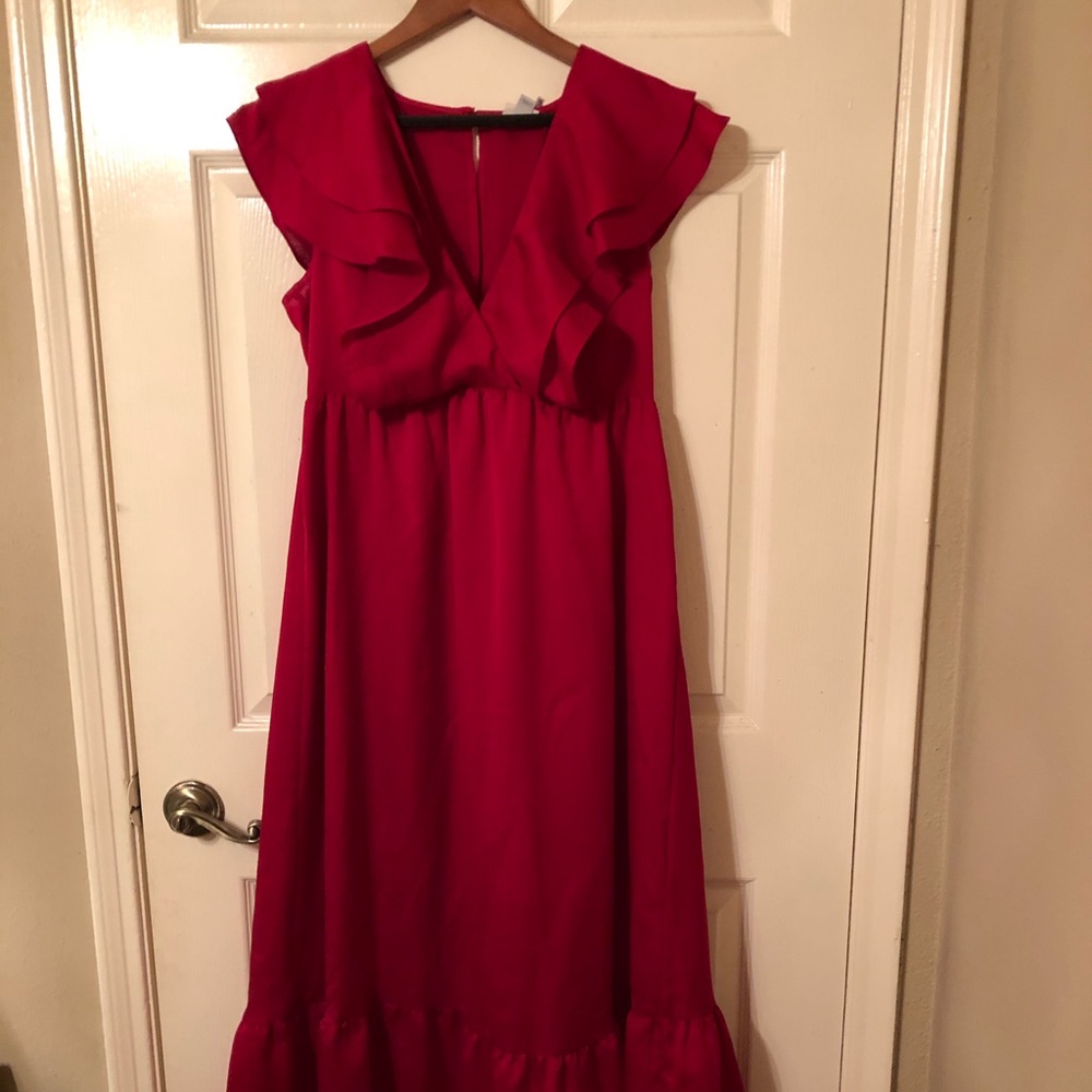 Red Flowy Maxi Dress